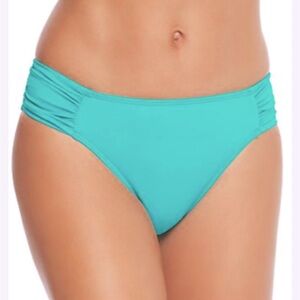 NWT Athleta shirred bikini bottom, size XS, gorgeous aqua blue